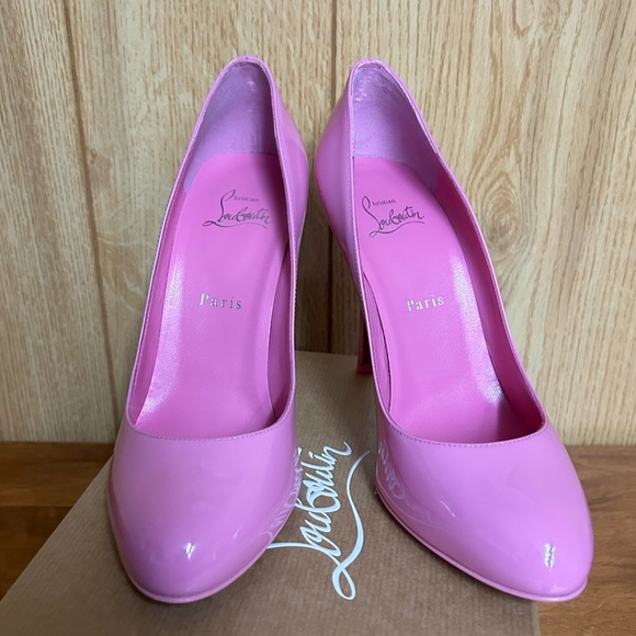 Christian Louboutin Pink Dolly Patent Leather Pumps Size 39 Barbie - Picture 3 of 12